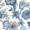 Thibaut Indienne Jacobean Blue And White Wallpaper