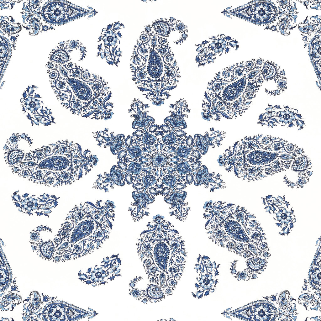 Thibaut EAST INDIA Blue and White Wallpaper