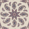 Thibaut East India Raspberry And Blue On Natural Wallpaper