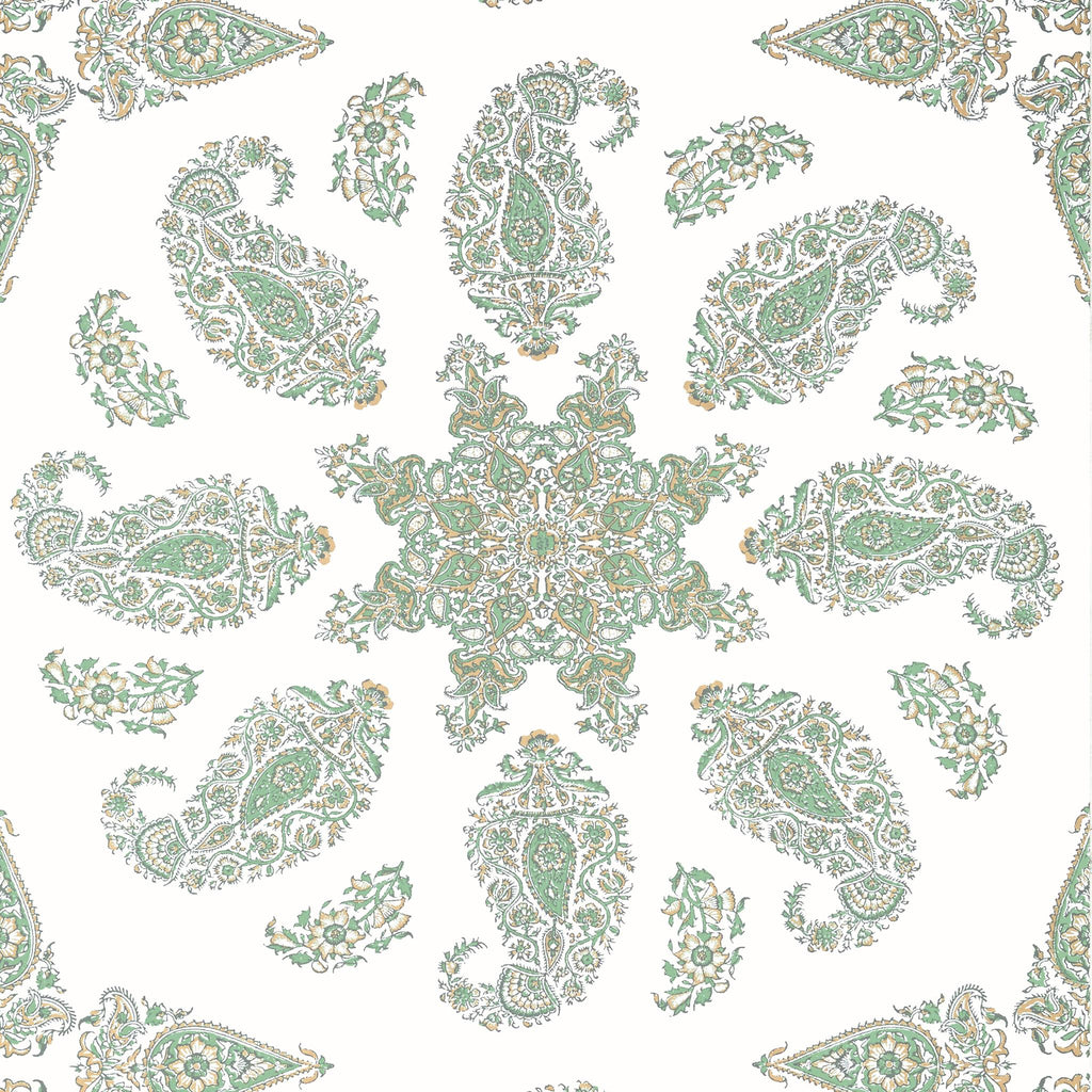 Thibaut EAST INDIA Green and White Wallpaper