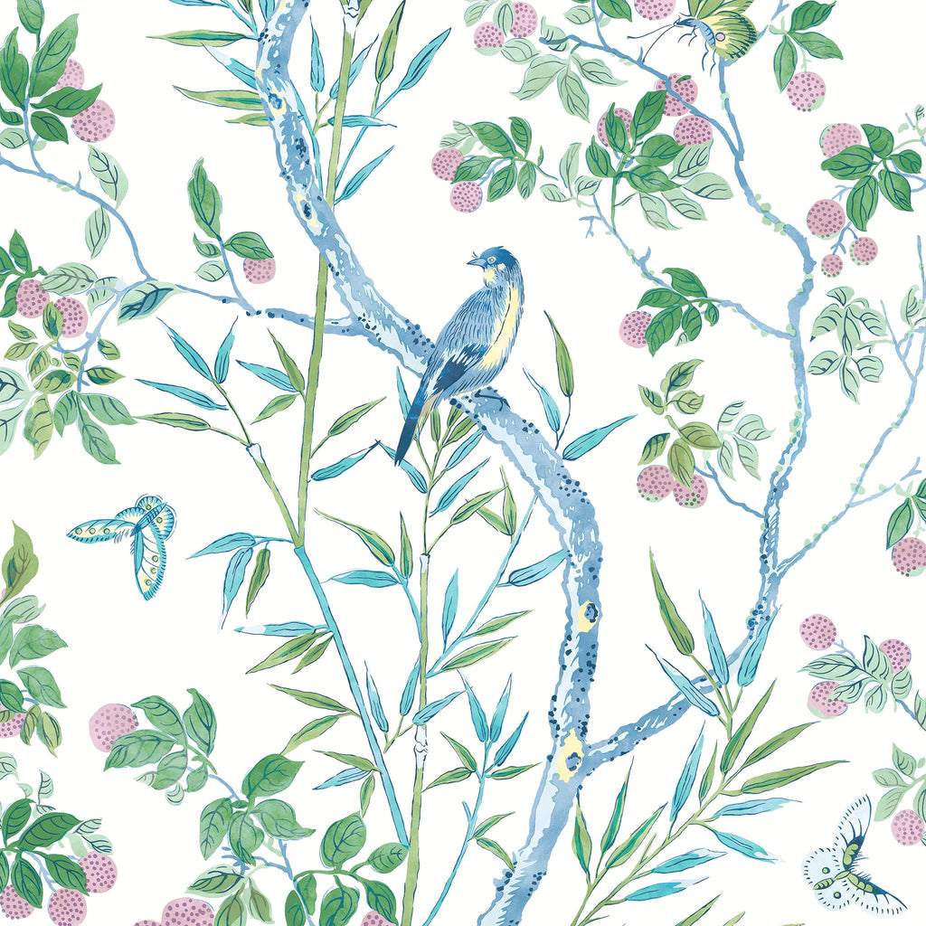 Thibaut CLAIRE Blue and Green Wallpaper