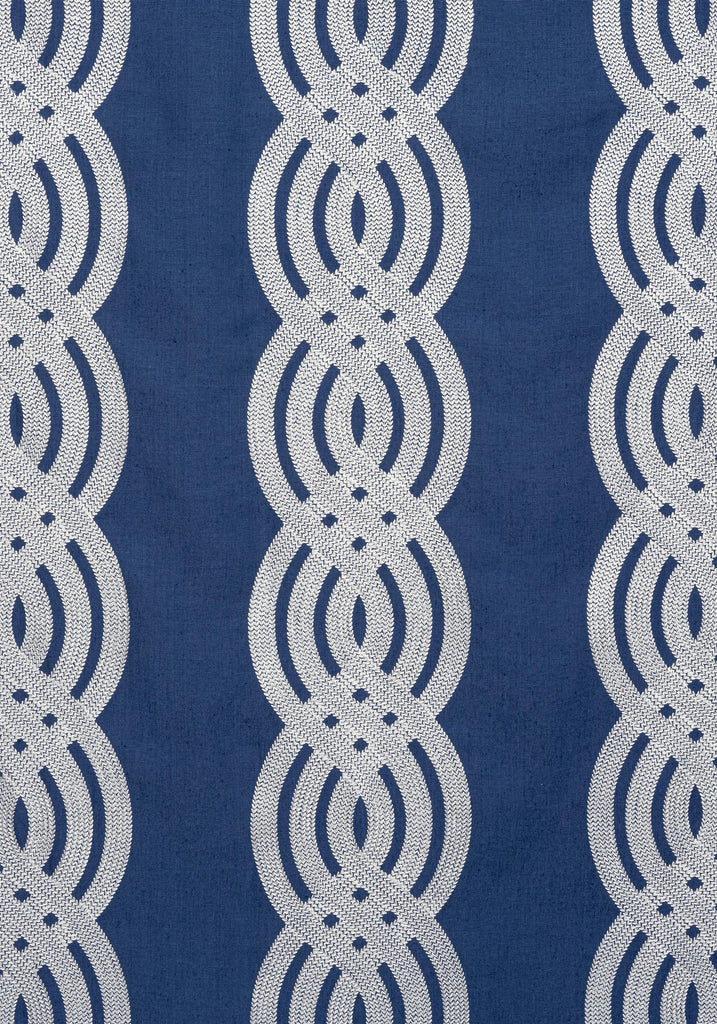 Thibaut BRAID EMBROIDERY Navy Fabric