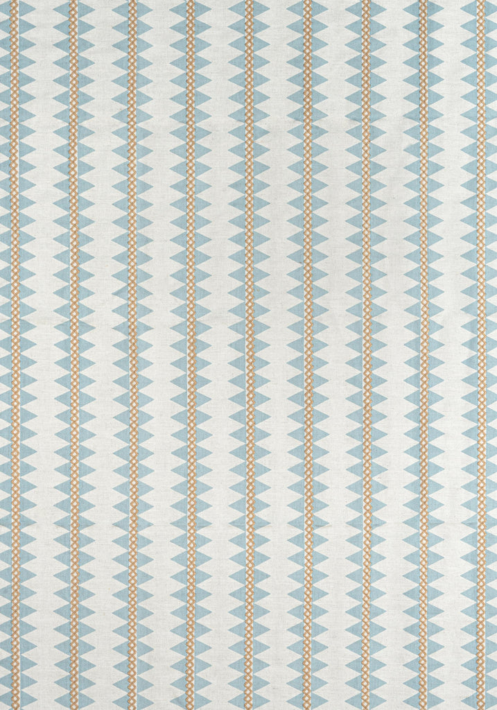 Thibaut RENO STRIPE EMBROIDERY Spa Blue Fabric