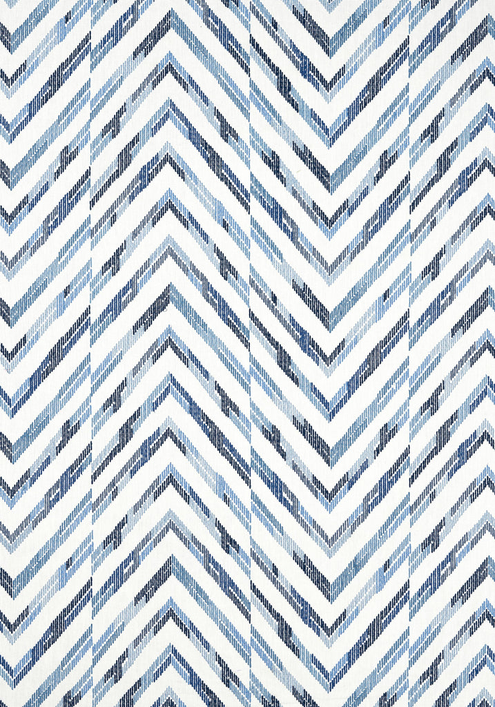 Thibaut HAMILTON EMBROIDERY Blue and White Fabric