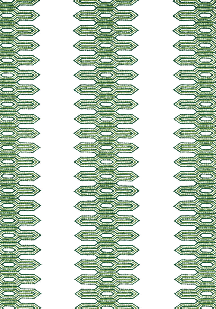 Thibaut NOLA STRIPE EMBROIDERY Green Fabric