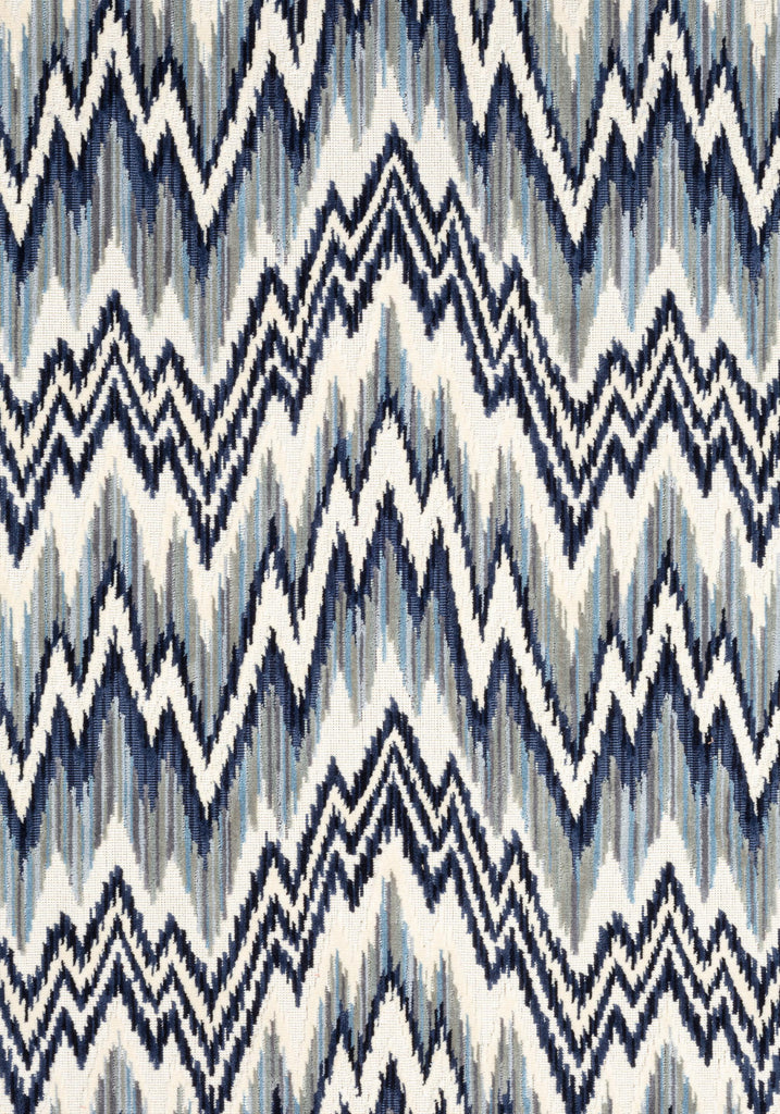 Thibaut RHYTHM VELVET Sterling and Navy Fabric