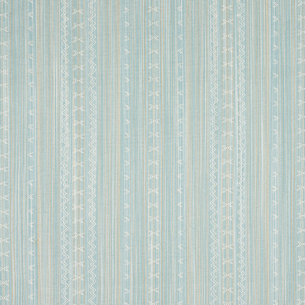 Thibaut CHARTER STRIPE EMBROIDERY Seaglass Fabric