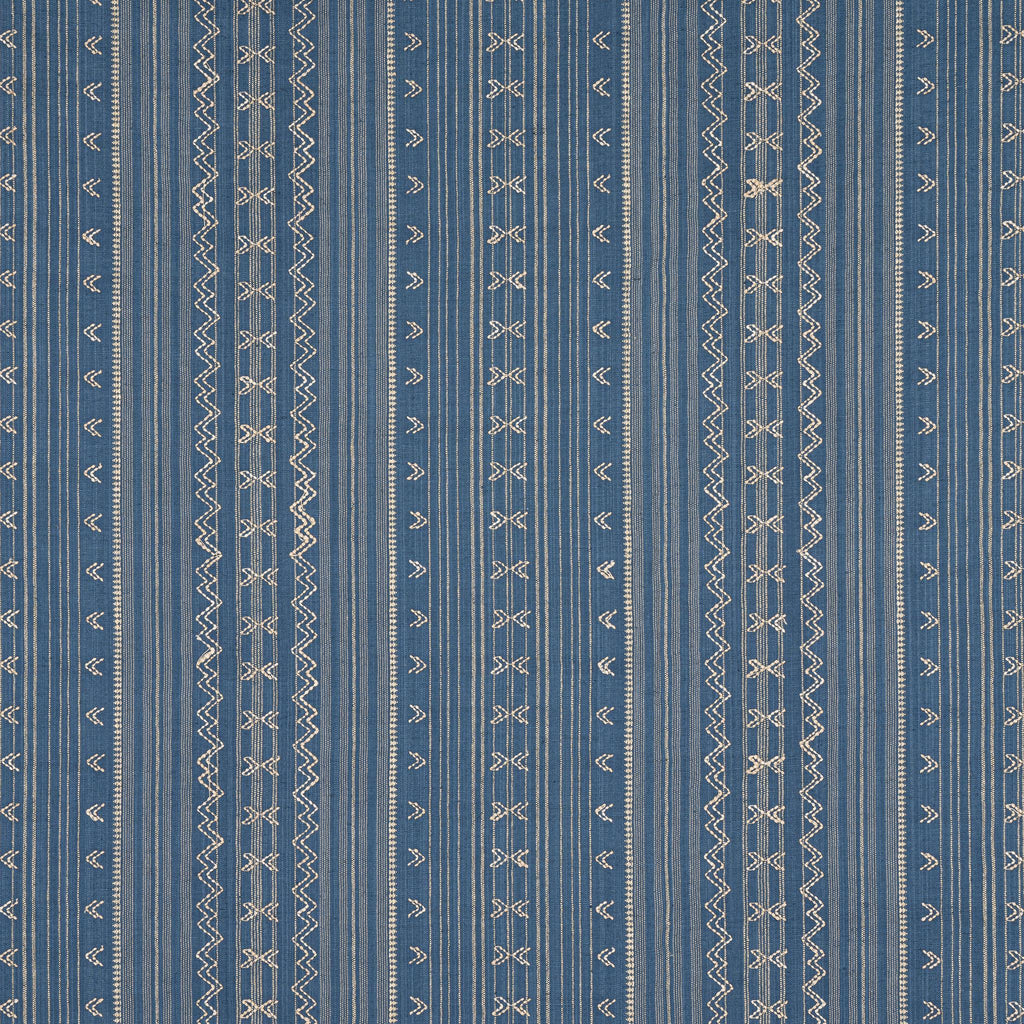 Thibaut CHARTER STRIPE EMBROIDERY Navy Fabric