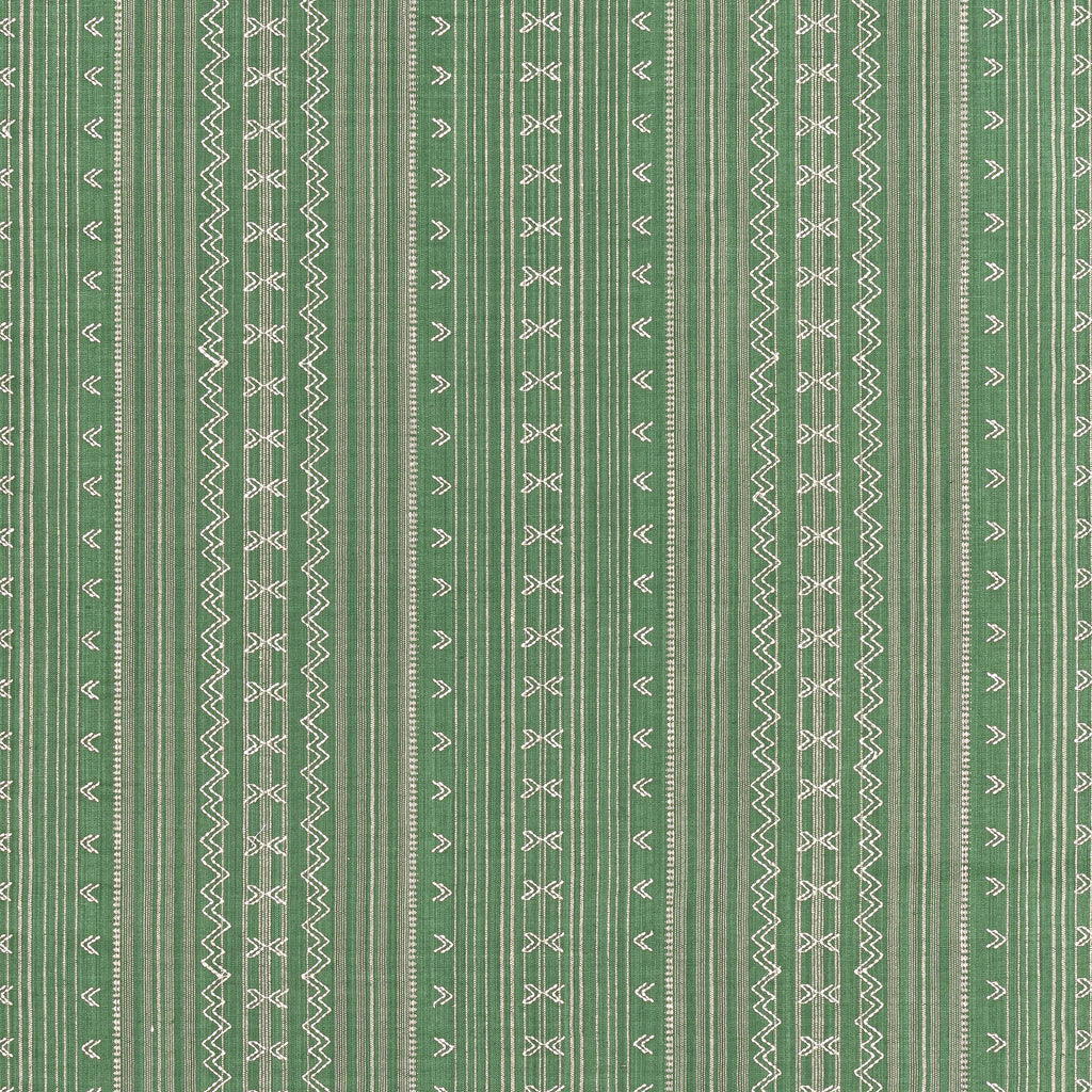 Thibaut CHARTER STRIPE EMBROIDERY Green Fabric