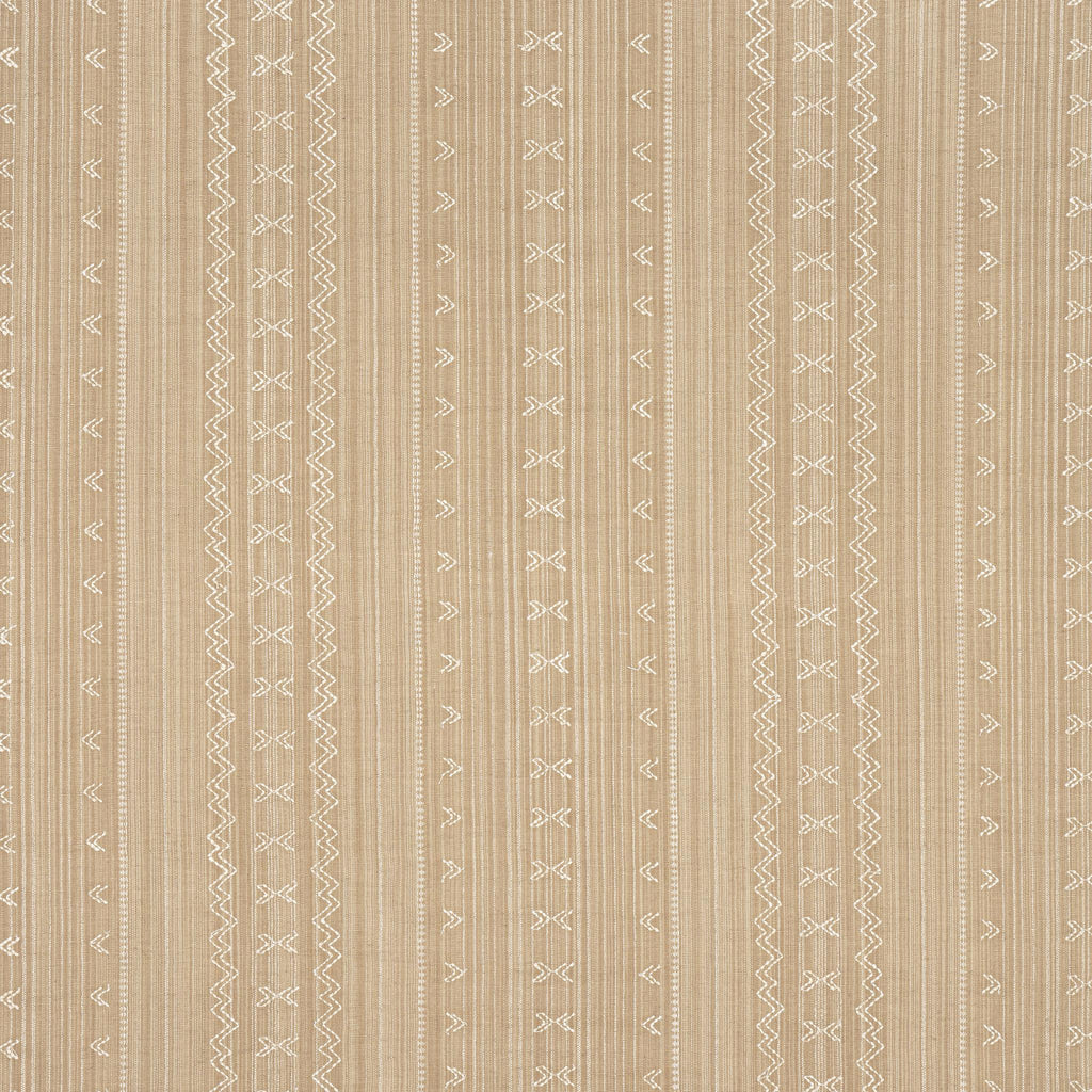 Thibaut CHARTER STRIPE EMBROIDERY Camel Fabric