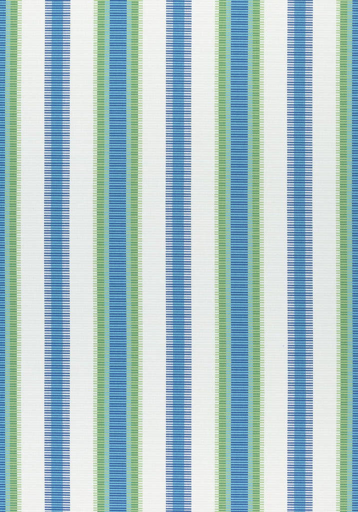 Thibaut SAMBA STRIPE Royal Blue and Green Fabric