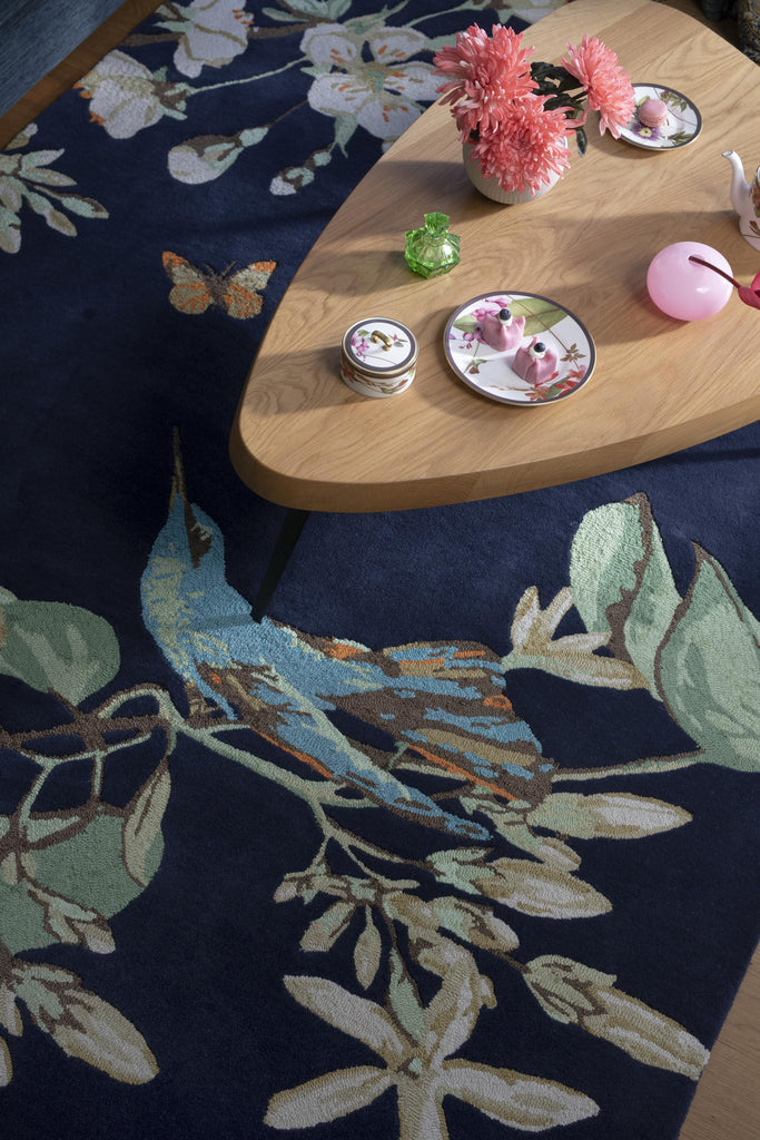 Brink & Campman Hummingbird WW  Navy 3'9 x 5'9 Rug