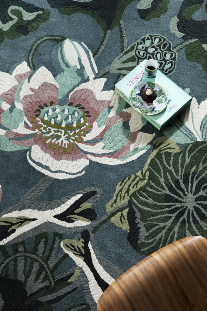 Brink & Campman Waterlily WW -Midnight Pond 5'7 x 7'10 Rug