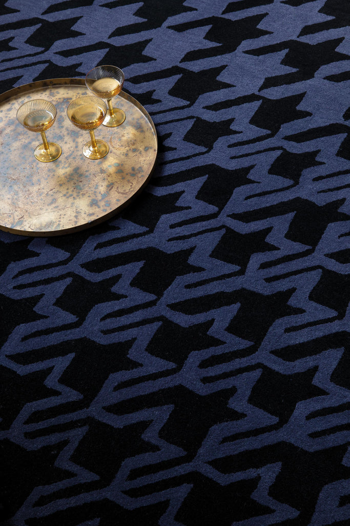 Brink & Campman Houndstooth TB -Dark Blue 4'7 x 6'7 Rug