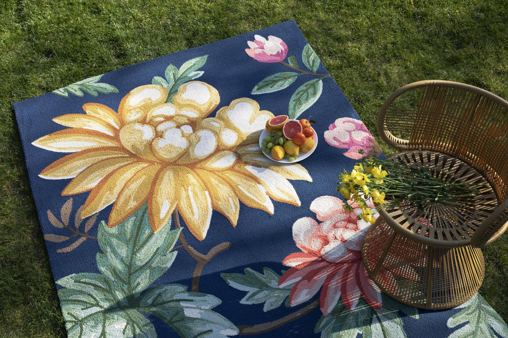 Brink & Campman In-Outdoor WW Midnight Garden-Navy outdoor 4'7 x 6'7 Rug