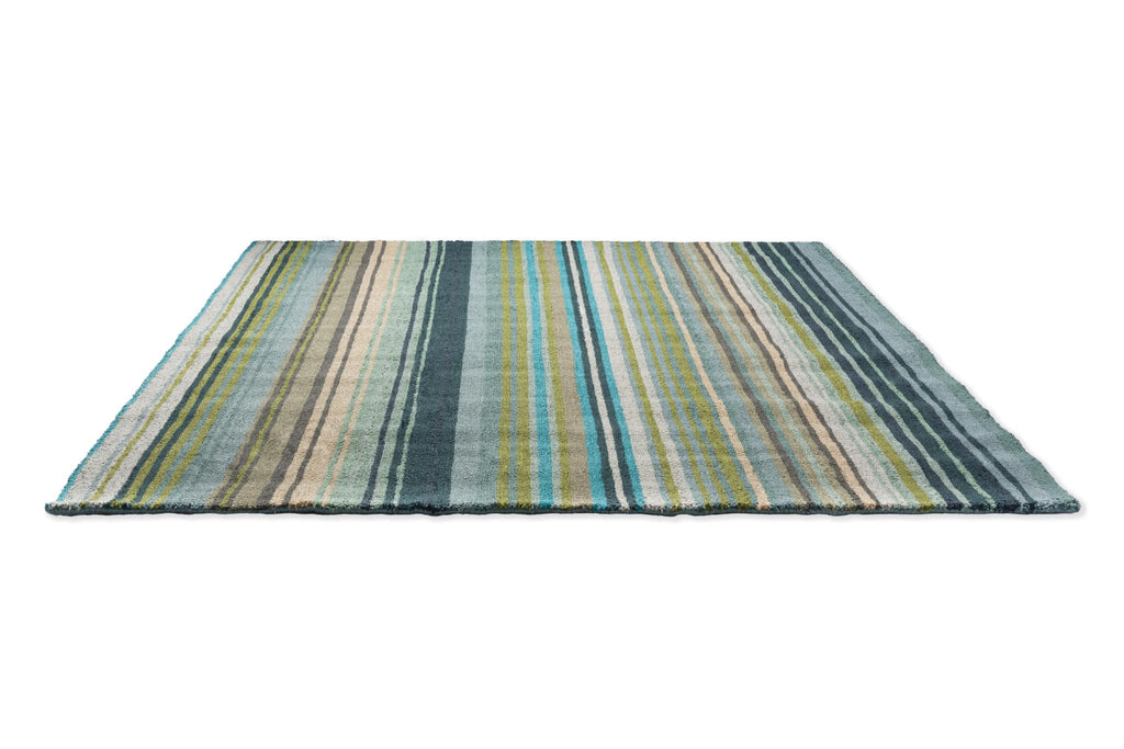 Brink & Campman In-Outdoor HAR Spectro Stripes-Emerald/Marine/Rust outdoor 5'3 x 7'6 Rug