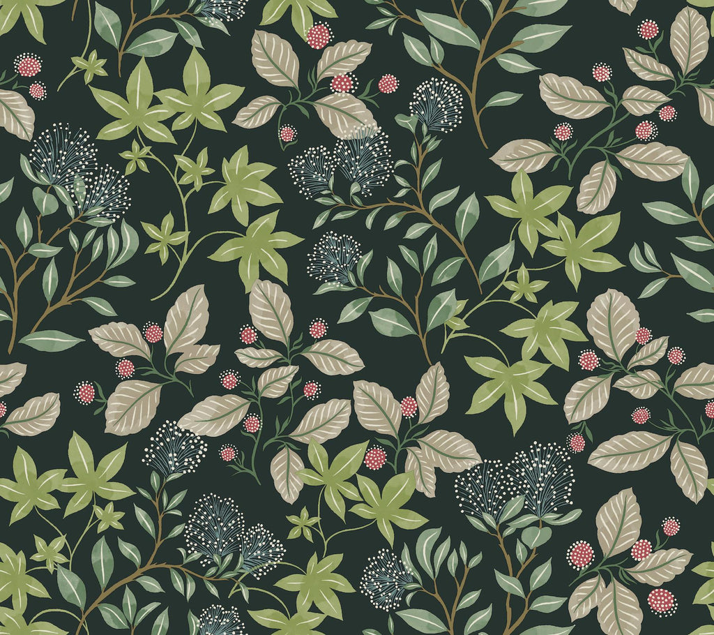 A-Street Prints Drew & Jonathan Home IV Mildred Evergreen Wallpaper