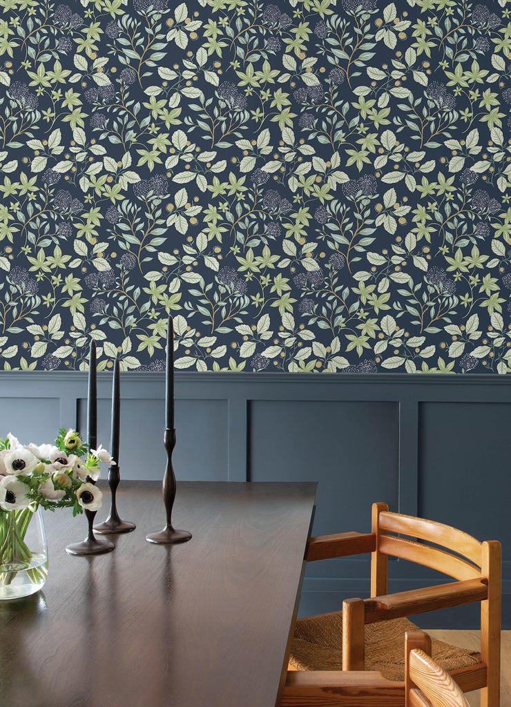 A-Street Prints Drew & Jonathan Home IV Mildred Indigo Wallpaper