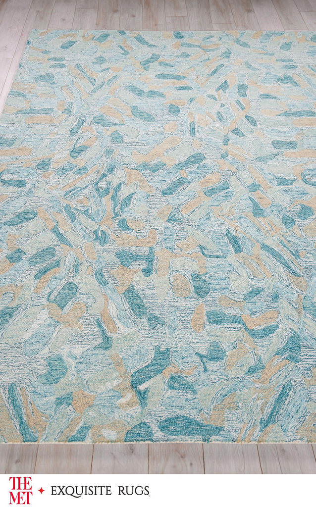 Exquisite Rugs The Met X Exquisite Rugs Botanica 6809 Turquoise/Ivory/Multi 10' x 14' Area Rug