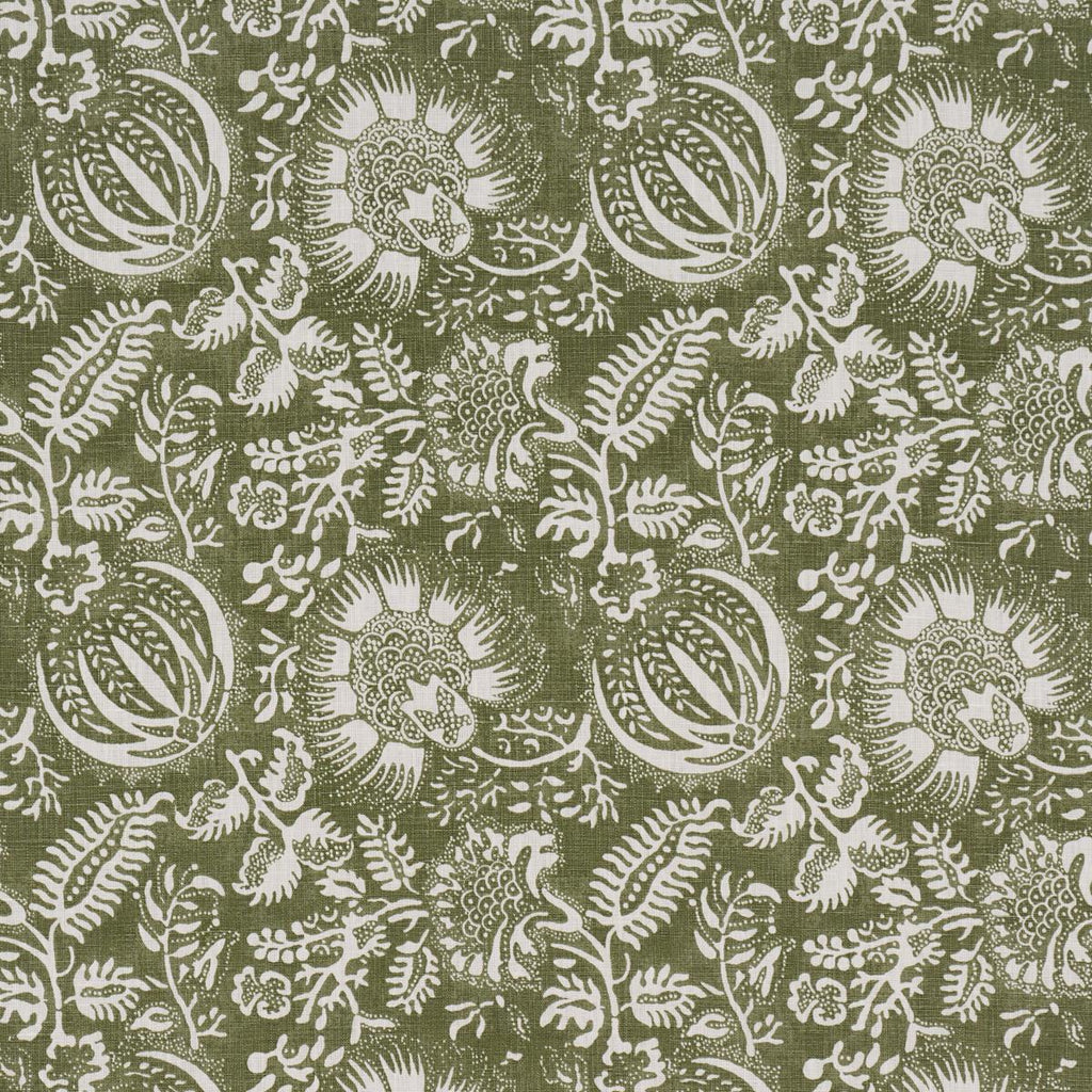 Schumacher Pomegranate Print Olive Fabric