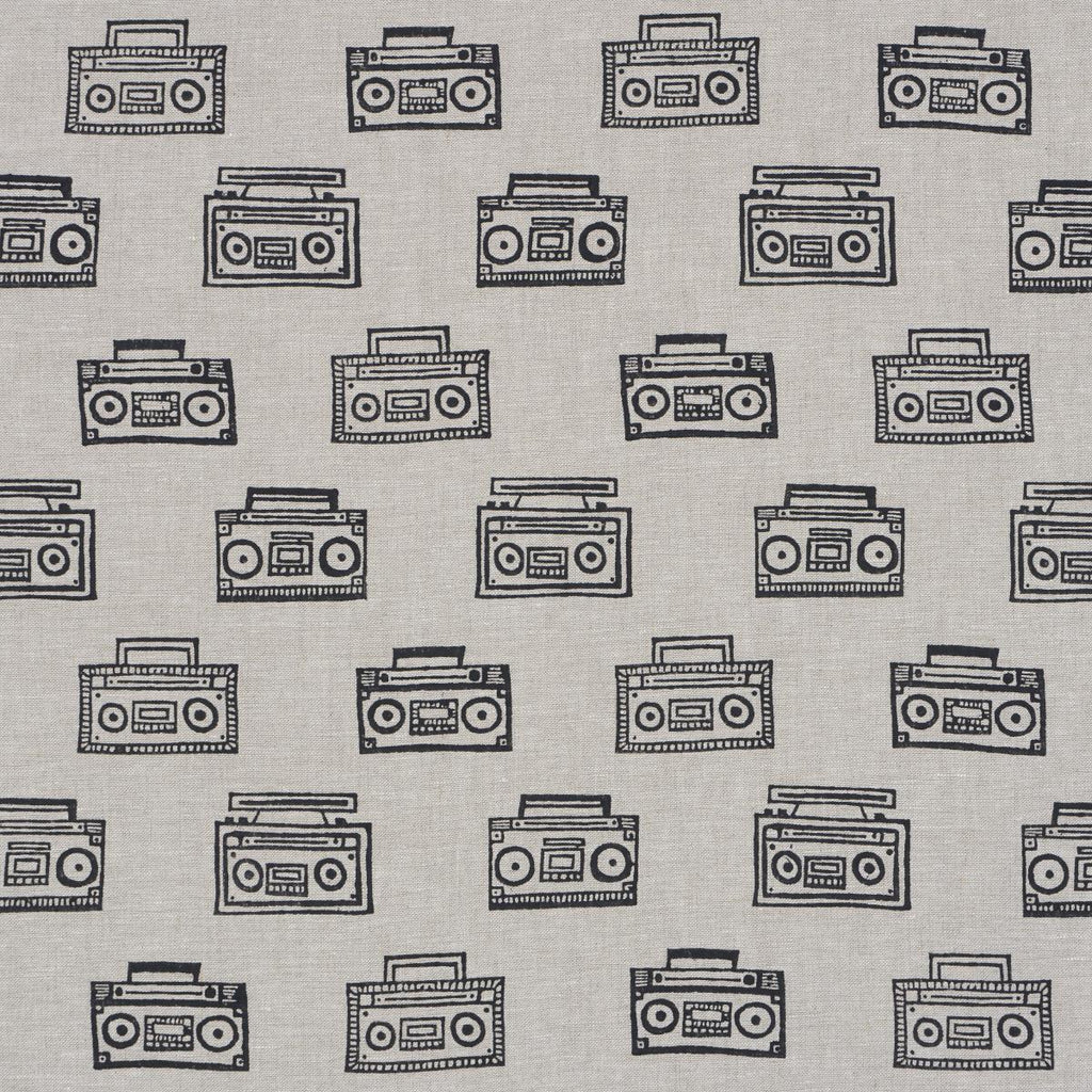 Schumacher Ode Hand Block Charcoal Fabric