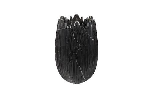 Phillips Collection Marble Cocoon Black Small Vase