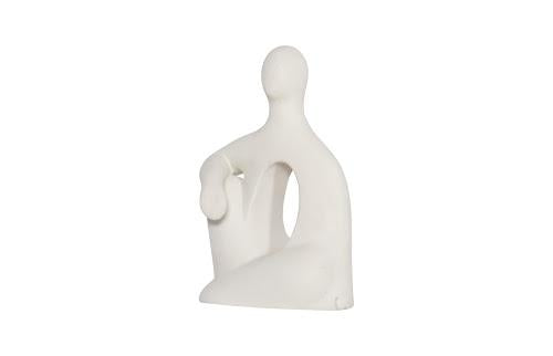 Phillips Collection Seated Sculpture, Roman Stone Off White Accent