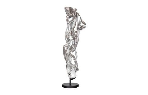 Phillips Collection Cast Dancing Sculpture, Coup, Silver Leaf Silver Accent