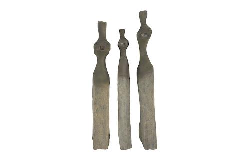 Phillips Collection Cast Women Wall Art, Set of 3 Small Splinter Stone Finish Accent