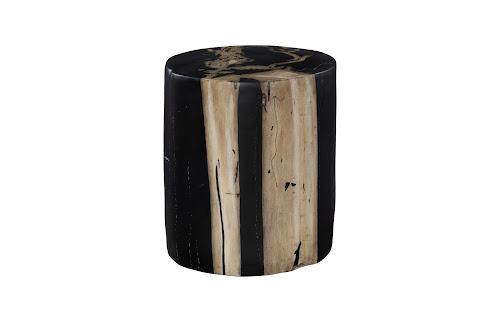 Phillips Collection Cast Petrified Wood Black Stool