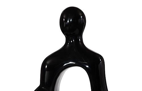 Phillips Collection Buddha Seated Sculpture, Gel Coat Black Black Accent