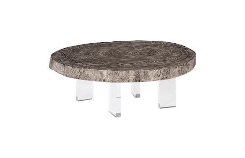 Phillips Collection Floating  On Acrylic Legs, Gray Stone , Size Varies Gray Coffee Table