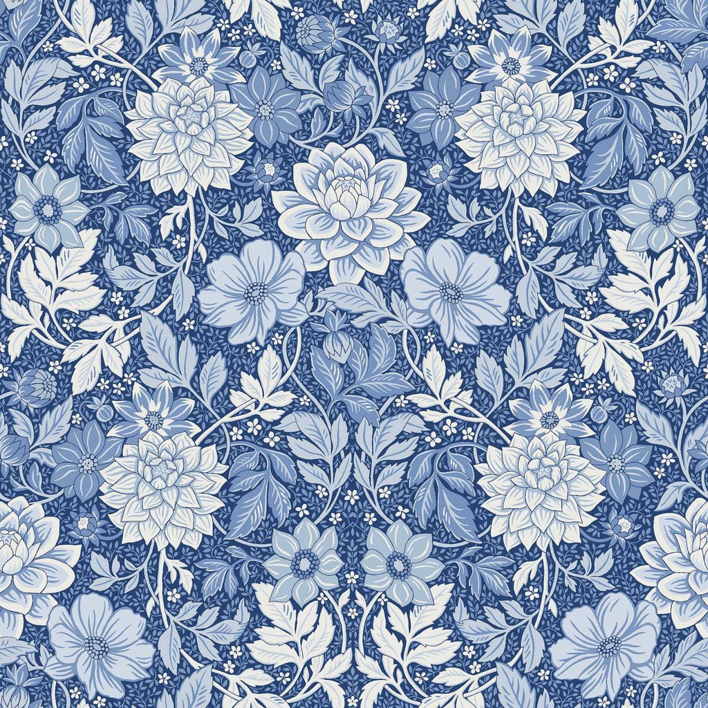 Borastapeter Dahlia Garden Blue And White Wallpaper