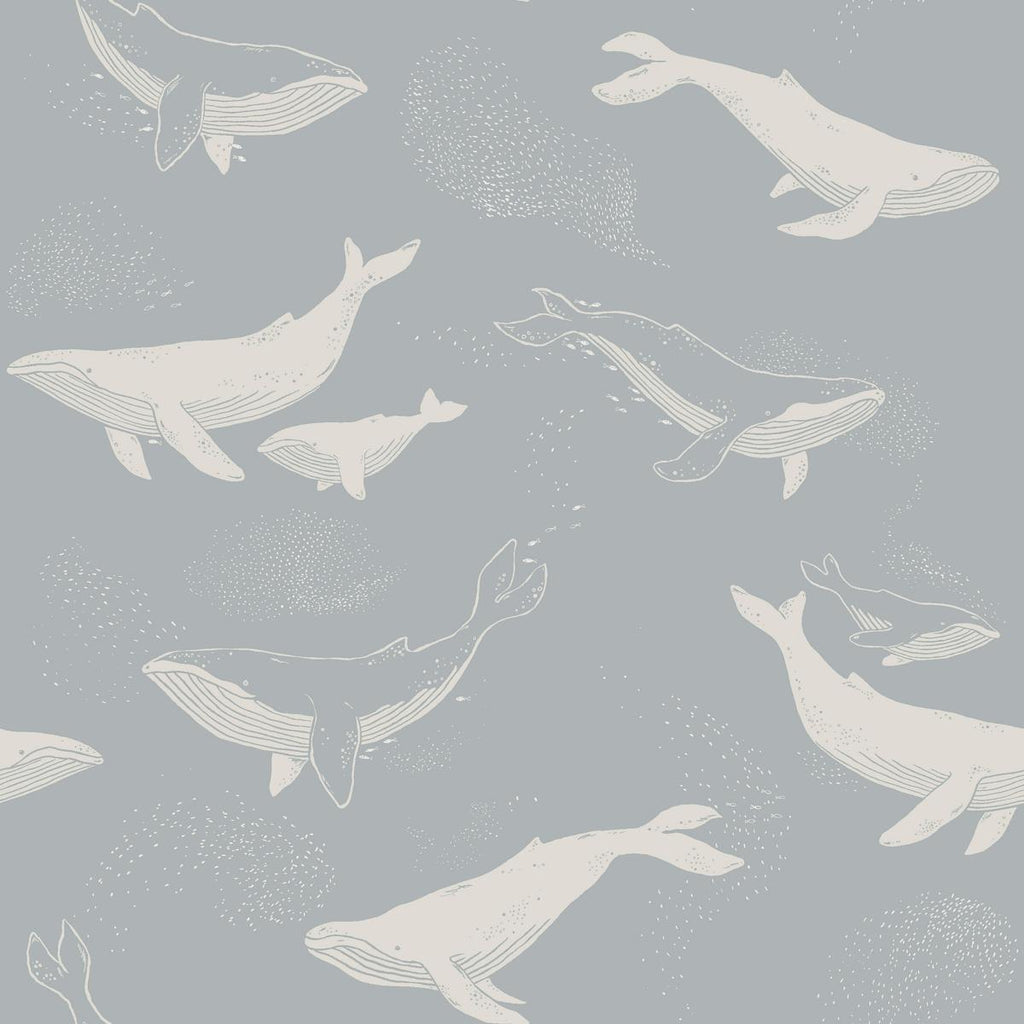 Borastapeter Whales Slate Wallpaper