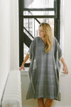 Decoratorsbest Grey Stripe Tribeca V-Neck Kaftan