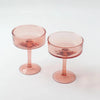 Decoratorsbest Handblown Hammered Coupe Cocktail Glasses, Blush - Set Of 4