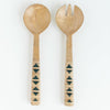 Decoratorsbest Geo Woven Mango Wood Salad Servers