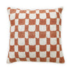 Decoratorsbest Without Insert Checkered Block Printed Pillow - Rust