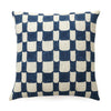 Decoratorsbest Without Insert Checkered Block Printed Pillow - Indigo