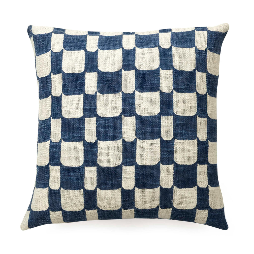 DecoratorsBest lumbar w/o insert Checkered Block Printed Pillow - Indigo