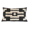 Decoratorsbest Natural On Charcoal Punch Needle Ndebele Lumbar Pillow - Pattern 3