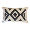 Decoratorsbest With Insert Punch Needle Ndebele Lumbar Pillow - Pattern 2 - Charcoal On Natural