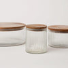 Decoratorsbest Fluted Glass Storage Jars - Set Of 3