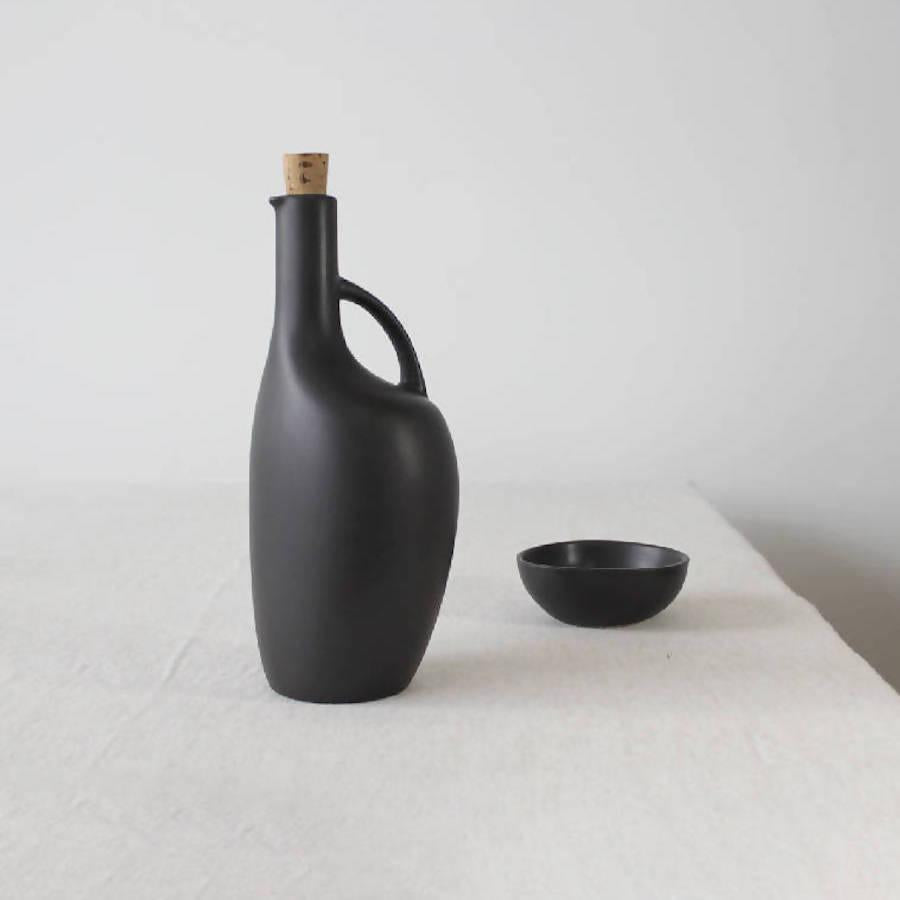 DecoratorsBest Matte Black Stoneware Olive Oil Bottle | Canard 34oz