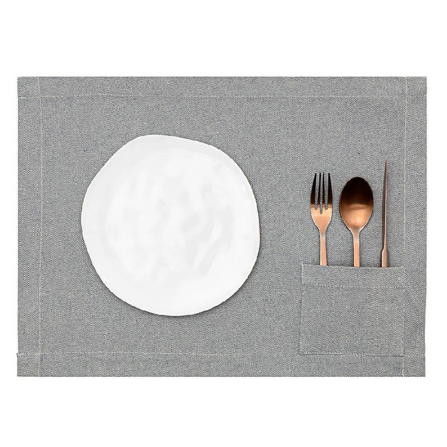 DecoratorsBest Placemats - Blue With Pocket / Set Of 4