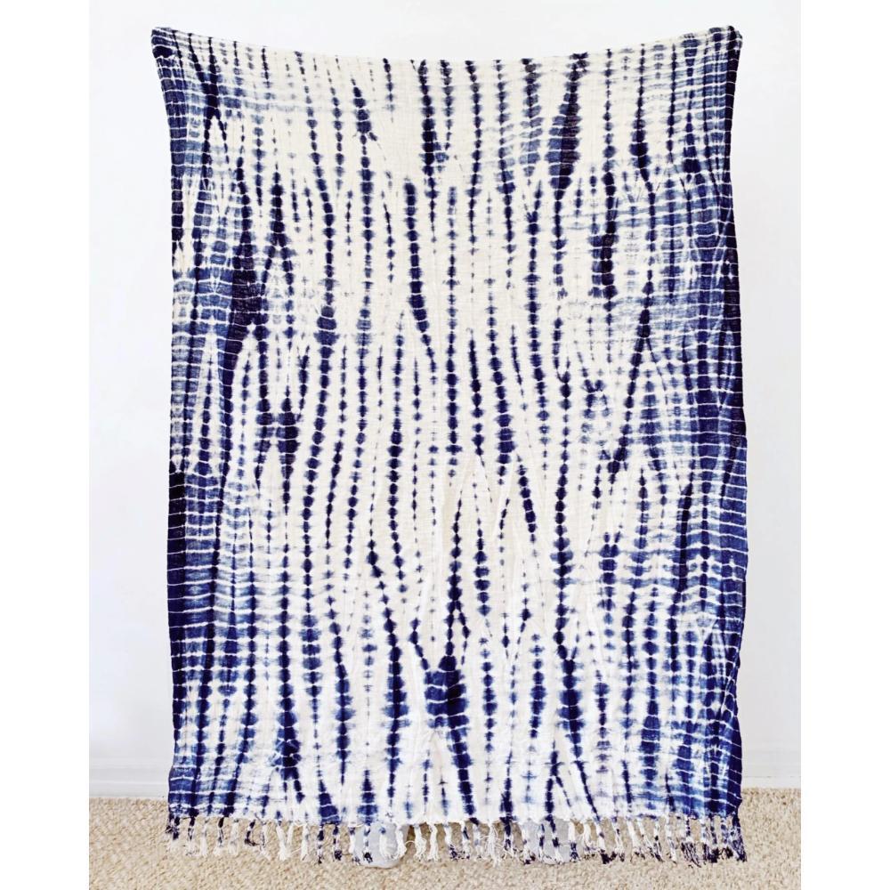 DecoratorsBest Indigo Shibori Throw - Vines