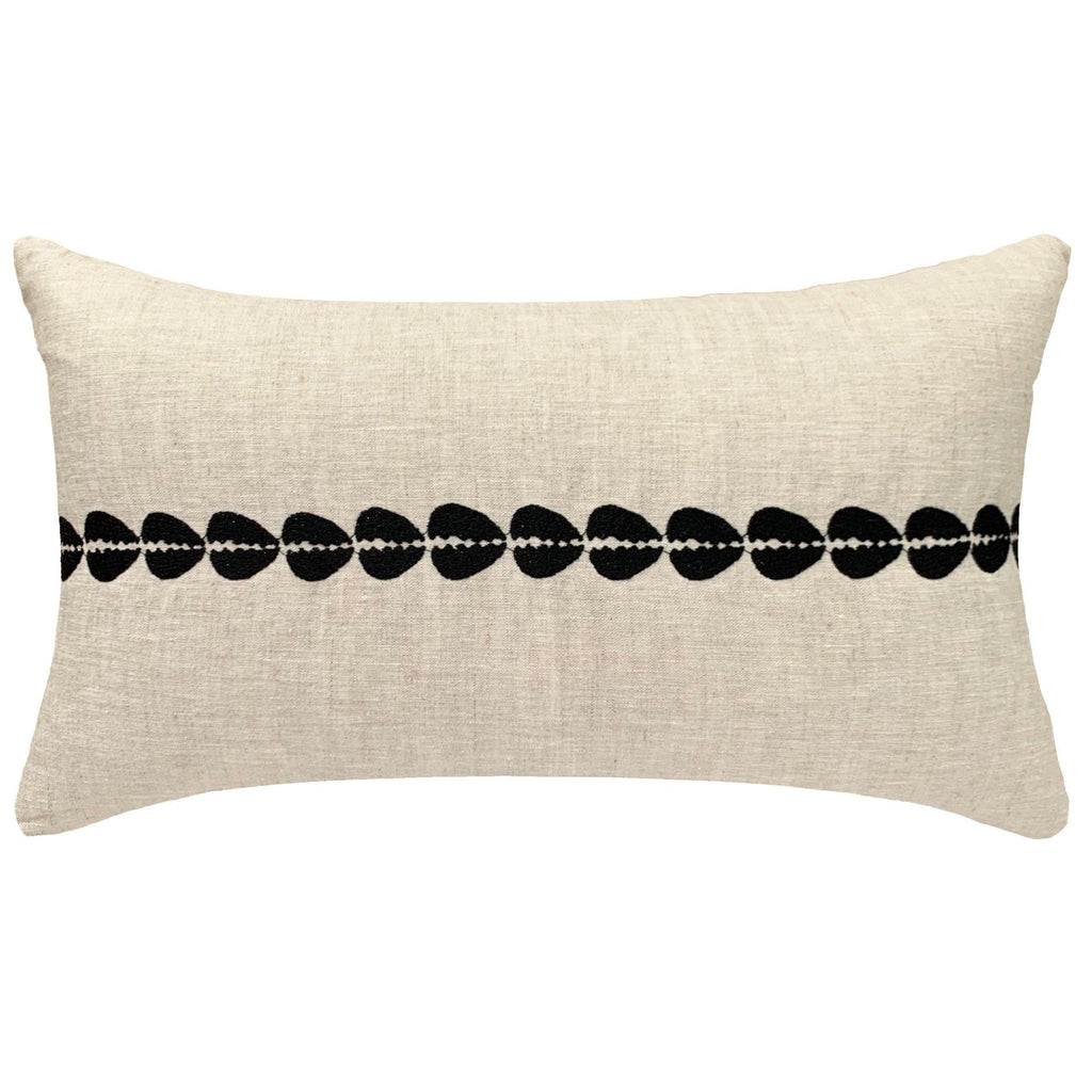 DecoratorsBest Cowrie Embroidered Lumbar Pillow - Natural