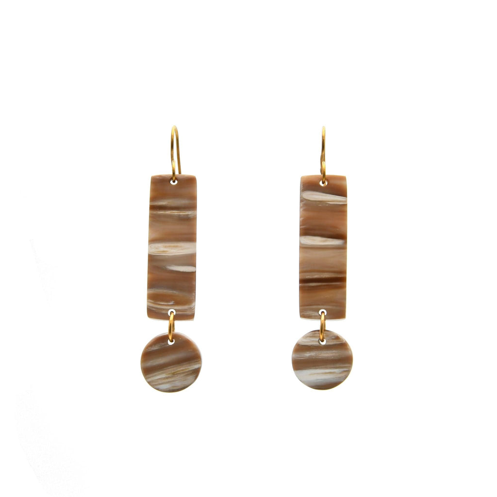 DecoratorsBest Brown Exclamation Point Earrings