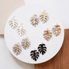 Decoratorsbest Black Monstera Palm Earrings