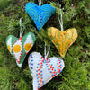 Decoratorsbest Hand Block Printed Ornament ~ Heart